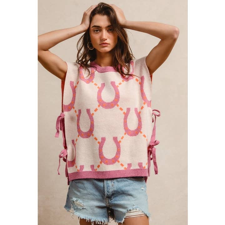 Chaleco de punto con detalle de pajarita lateral y patrón de herradura para venta al por mayor de IVE