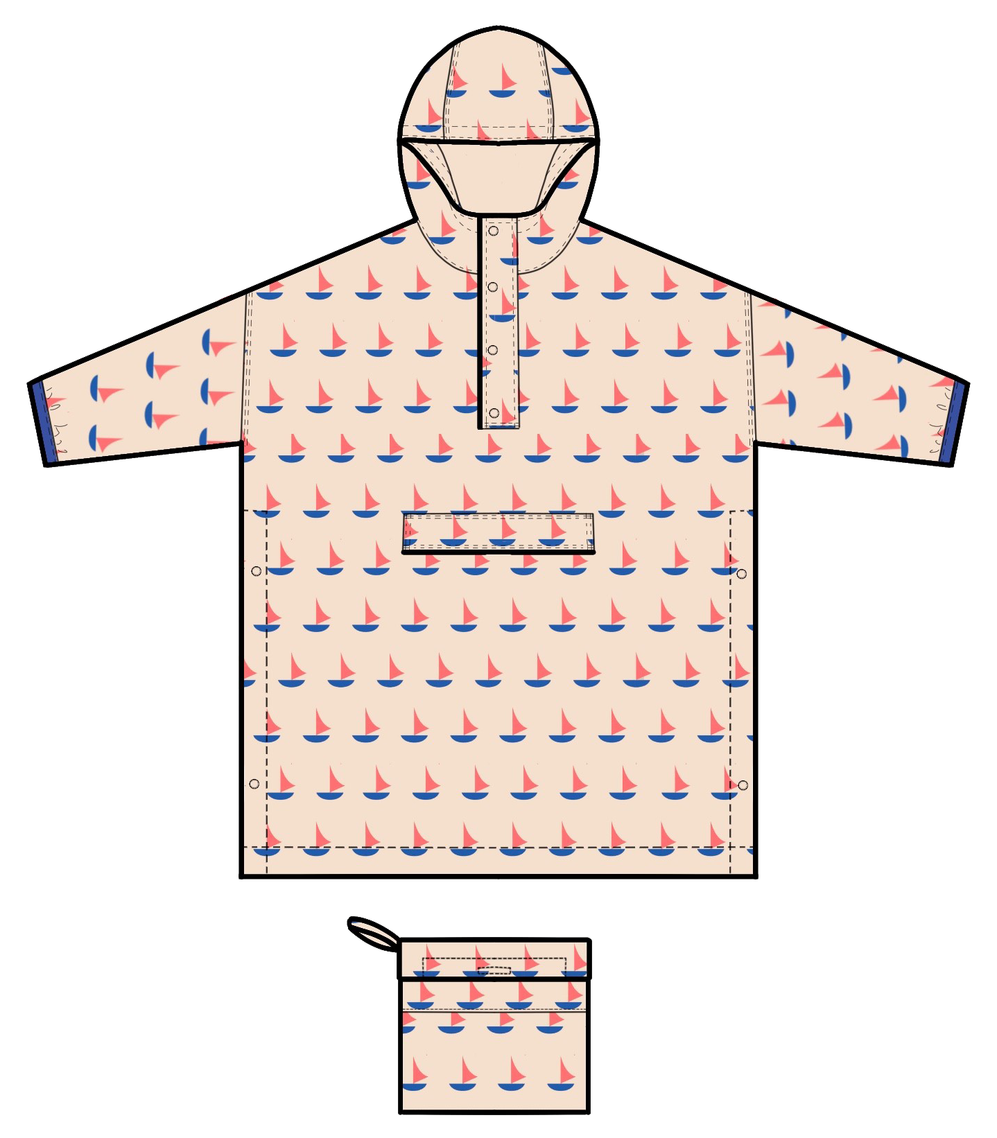 Barco Capa de lluvia para mujer EOLE con estampado Boat de venta al por mayor en Faire2