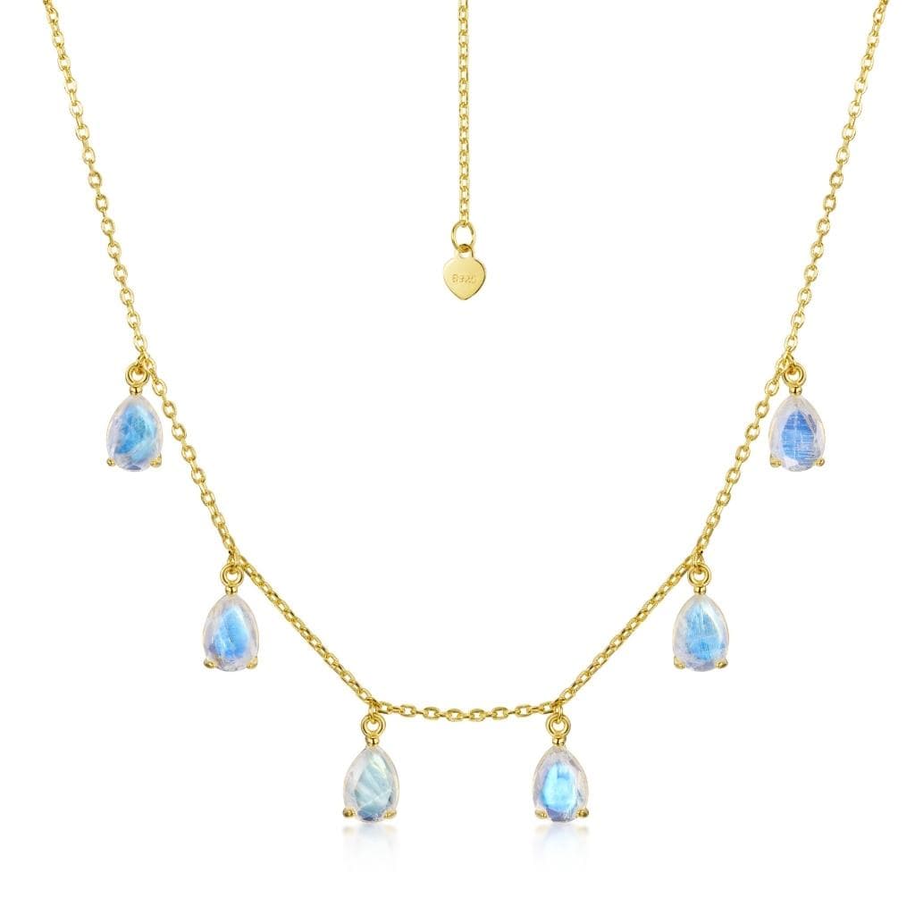 Fervor Montréal - Wholesale  - Rainbow Moonstone Raindrop Necklace0