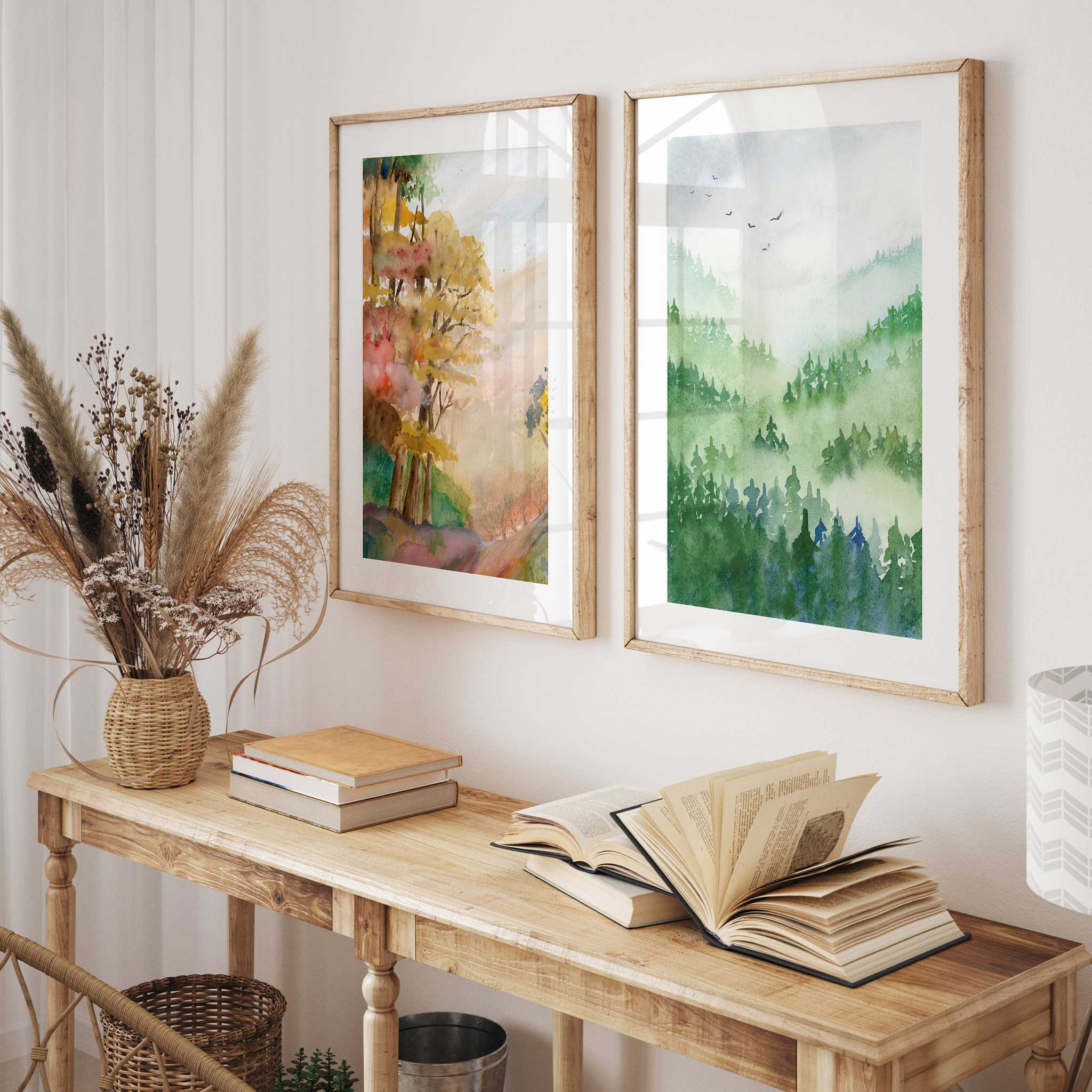 Jenny Vellacott - Wholesale Art Print - Forest Print of Forest Mountain Print Green Forest Art Print1