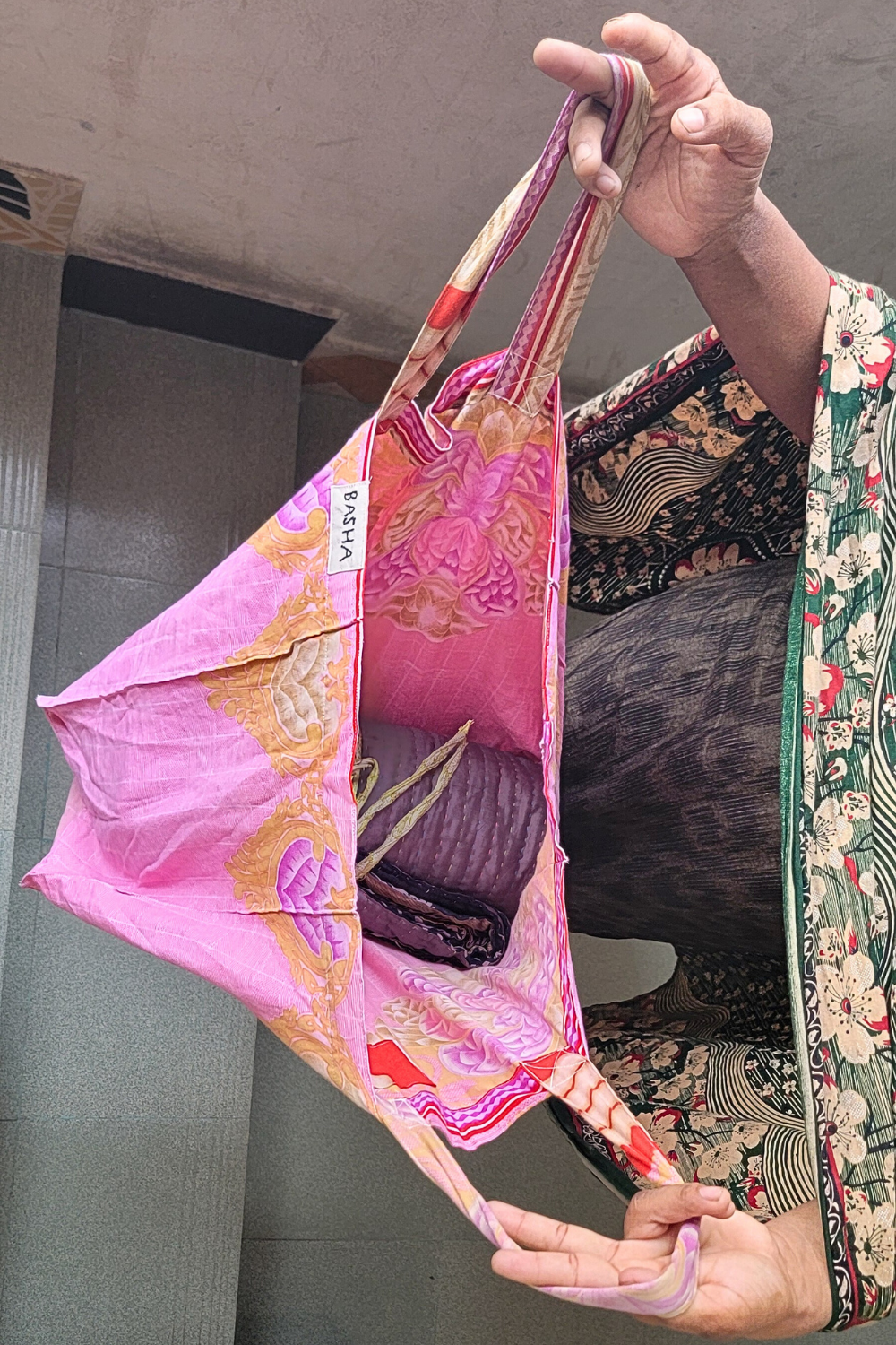 Basha Boutique - Wholesale Gift Bag - Recycled Sari Gift Bag, Extra Large1