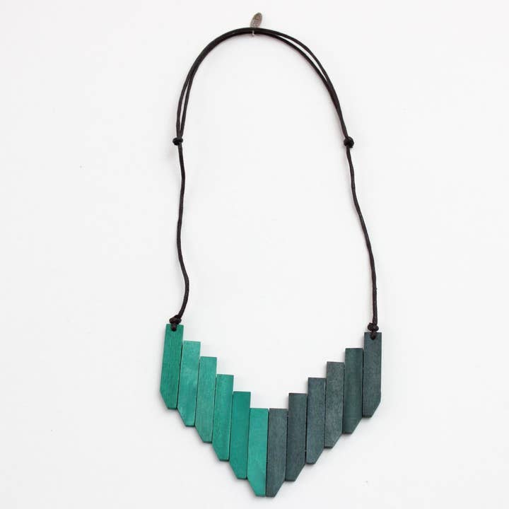 Gray and Teal Ella Necklace for wholesale by Sylca Designs
