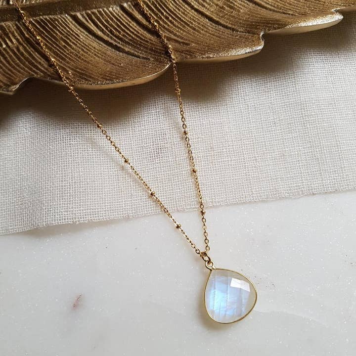 GINANDGER - Wholesale Pendant/Charm Necklace - COLLIER JUSTINE MOONSTONE