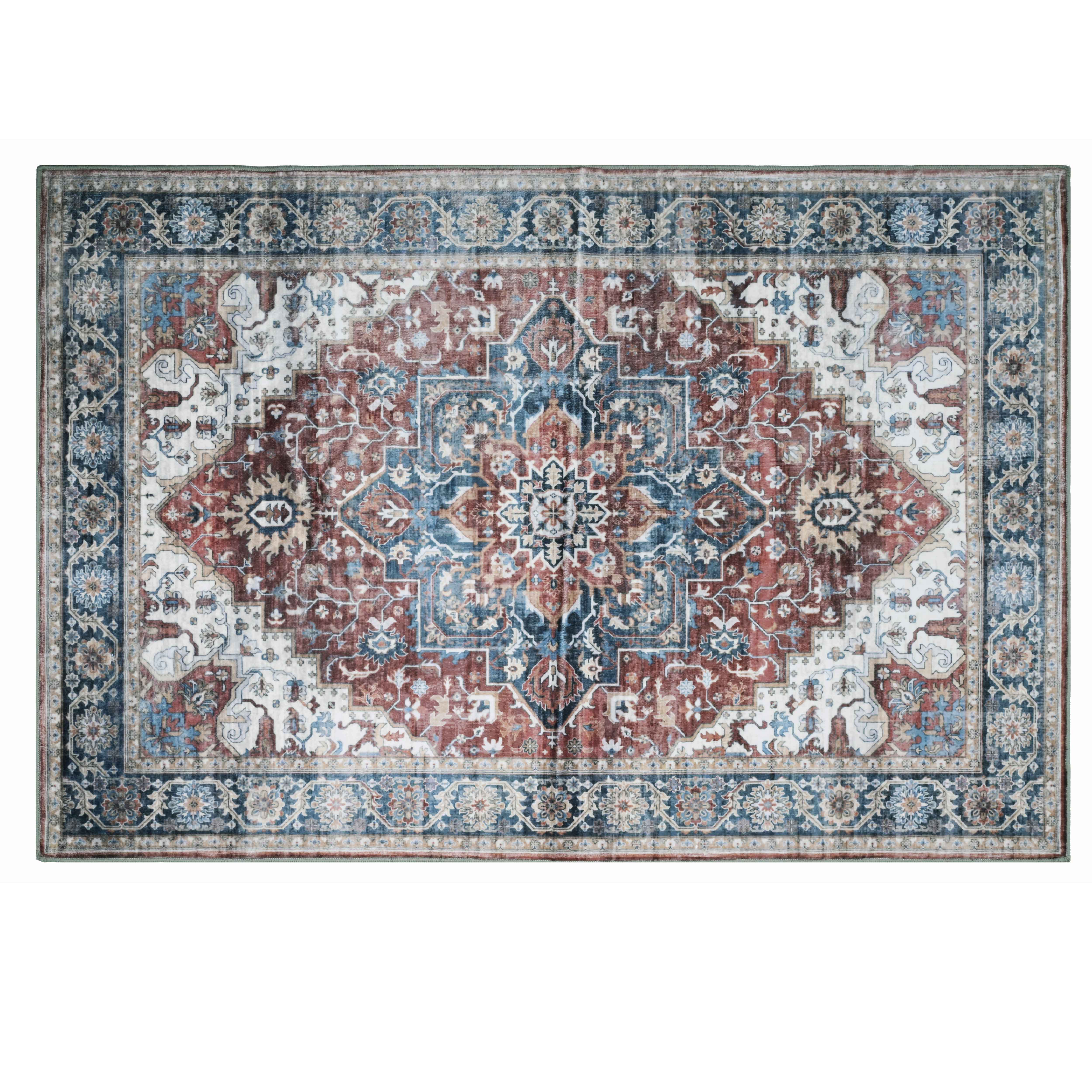 Bed Bath Fashions - Wholesale Area Rug - Bibb Home Washable Flannel Printed Accent Rug with Latex Bac37