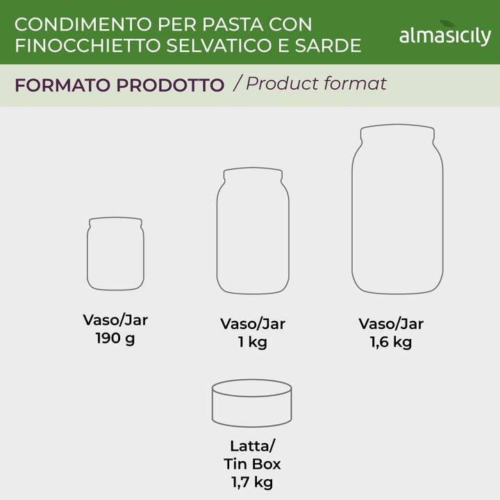 almasicily - Wholesale Pasta Sauce - Dressing “Sugo” pasta with fennel and sardines 1kg4