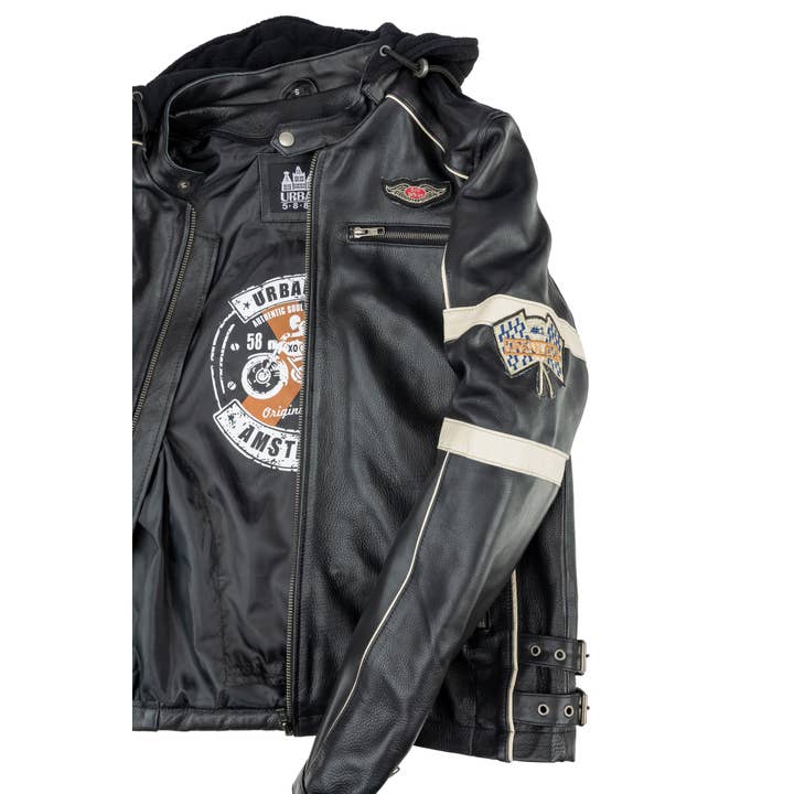 Urban 5884 Amsterdam | Leather jackets - Wholesale Leather Jacket - Men's - URBAN 5884 -AUSTIN - Gents Motorcycle Jacket -Cow Leather