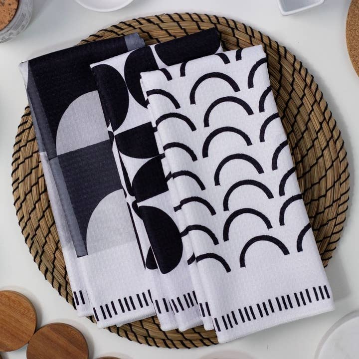 Render Goods - Wholesale Tea Towel - Mono Geo Dish Towel - 16''x24''4