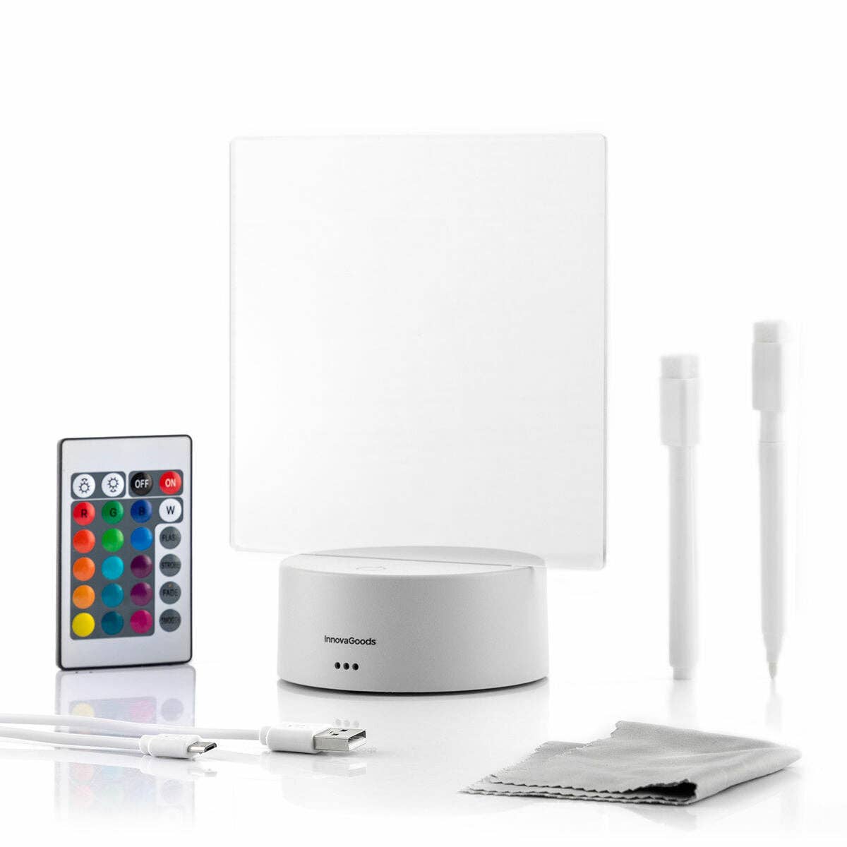 InnovaGoods - Wholesale Whiteboard/Dry-Erase Board - InnovaGoods Lemo LED Note and Message Board9