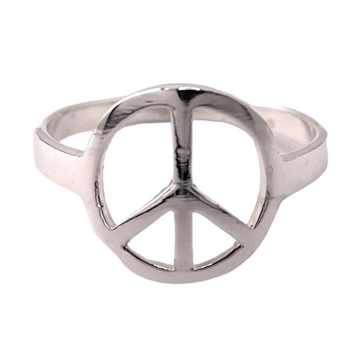 Peace Sign Ring Sterling Silver for wholesale by Select Lines