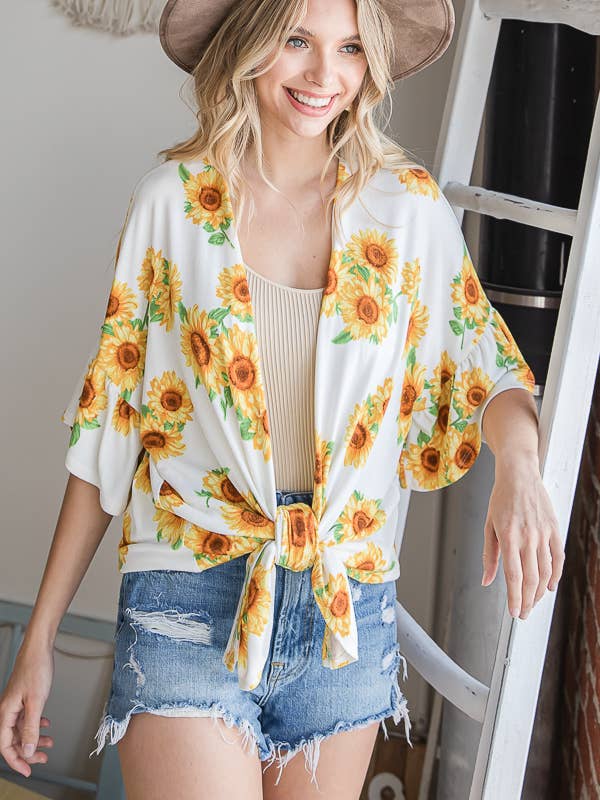 Cárdigan Abierto Casual de Girasol T4237 para venta al por mayor de 7th Ray