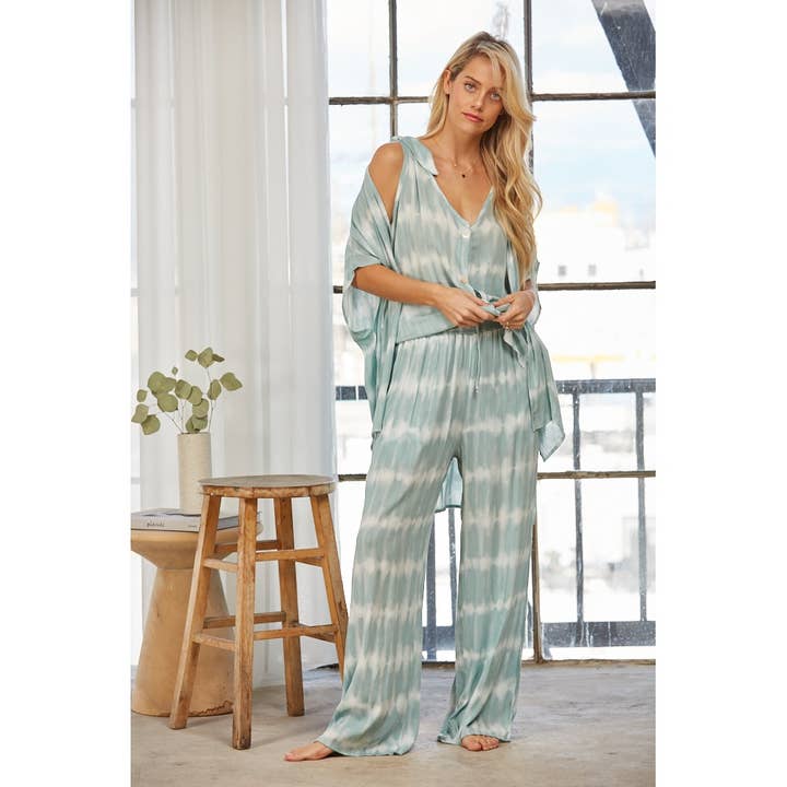 Pantalones lounge con efecto tie dye fruncido para venta al por mayor de salt & bit