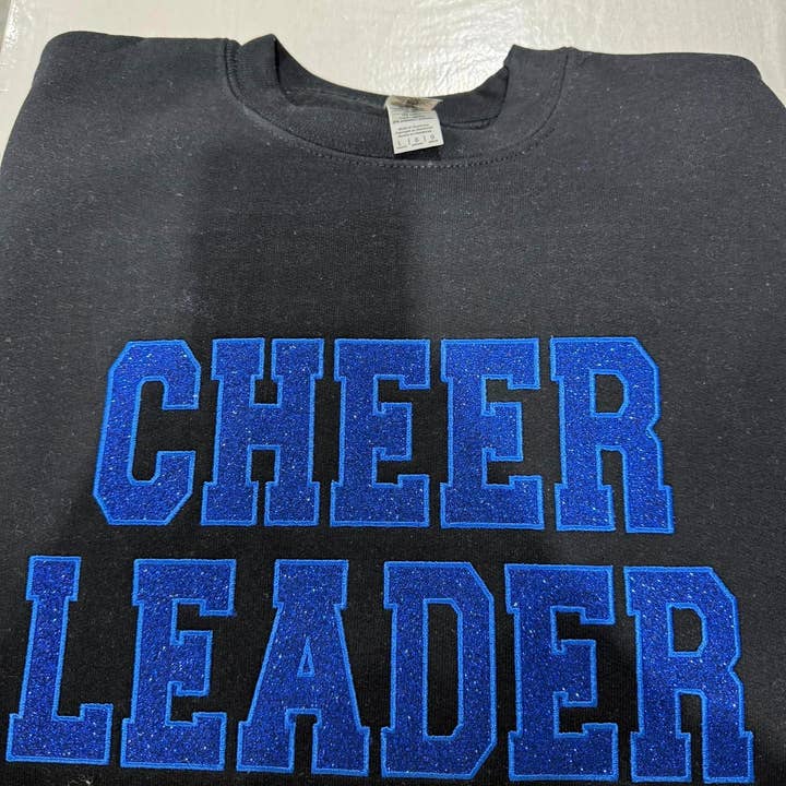 Cheer Leader Glitter Embroidery Fleece for wholesale by MidWest Tees