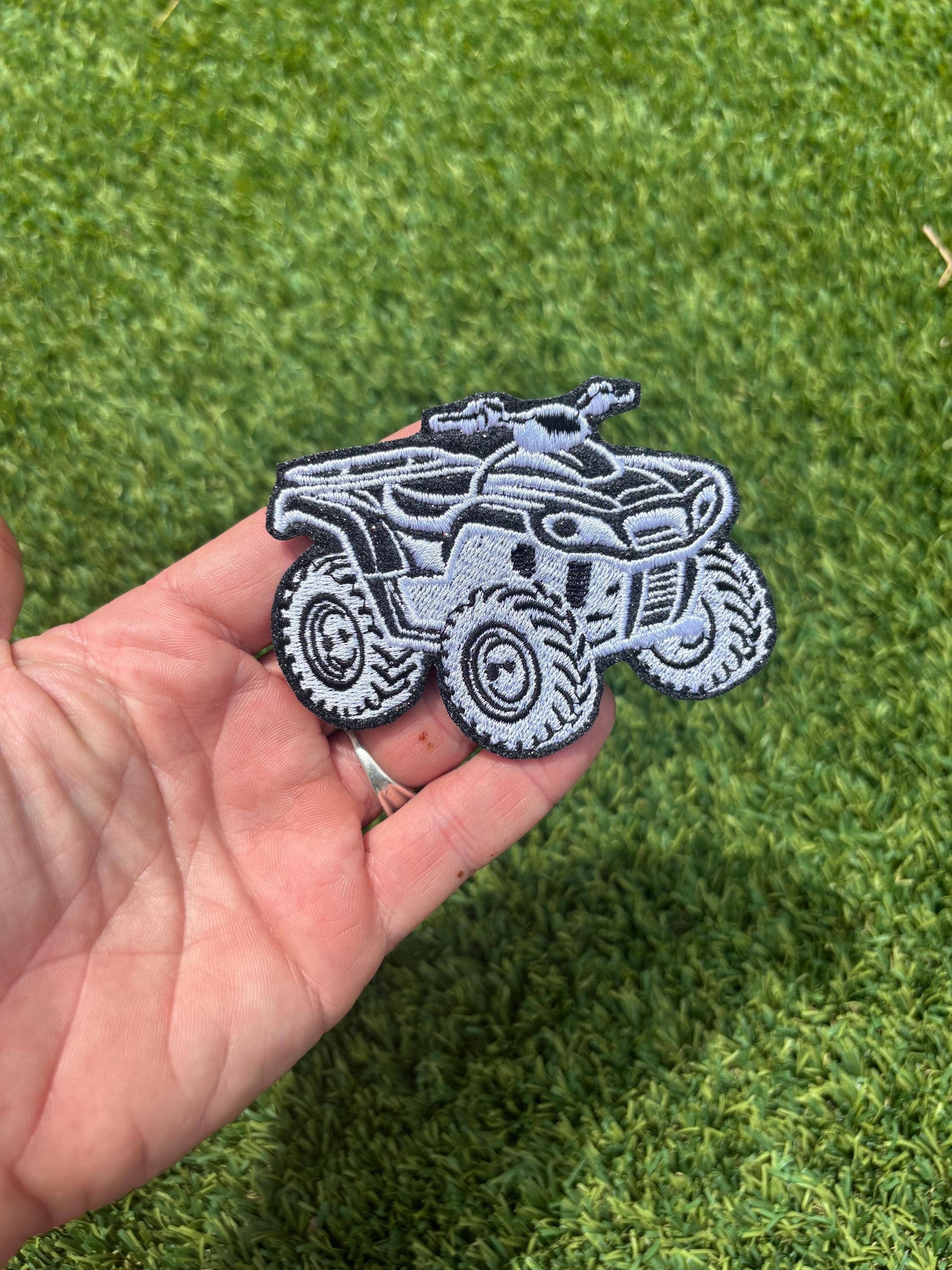 Eric Hill Designs, LLC - Wholesale Patch - 4 Wheeler Quad Embroidered Glitter Patch1