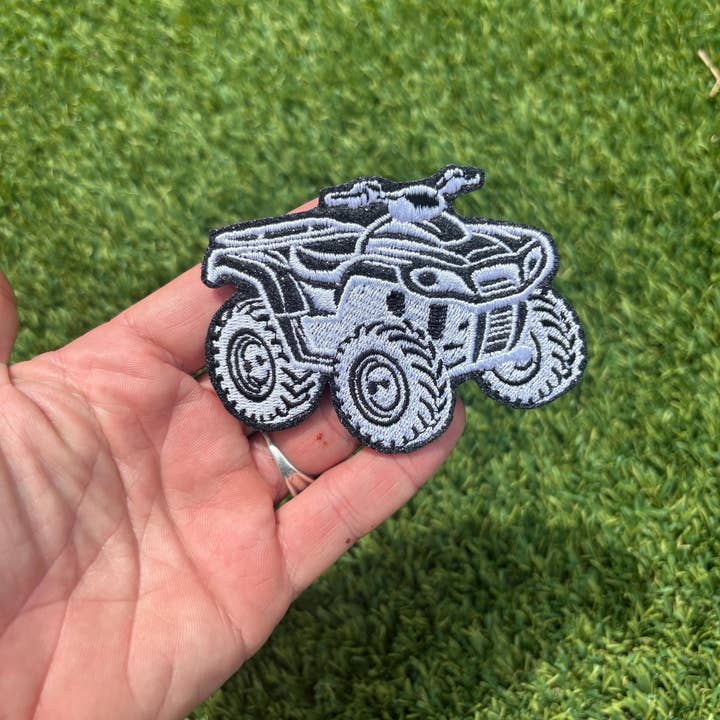 Eric Hill Designs, LLC - Wholesale Patch - 4 Wheeler Quad Embroidered Glitter Patch1
