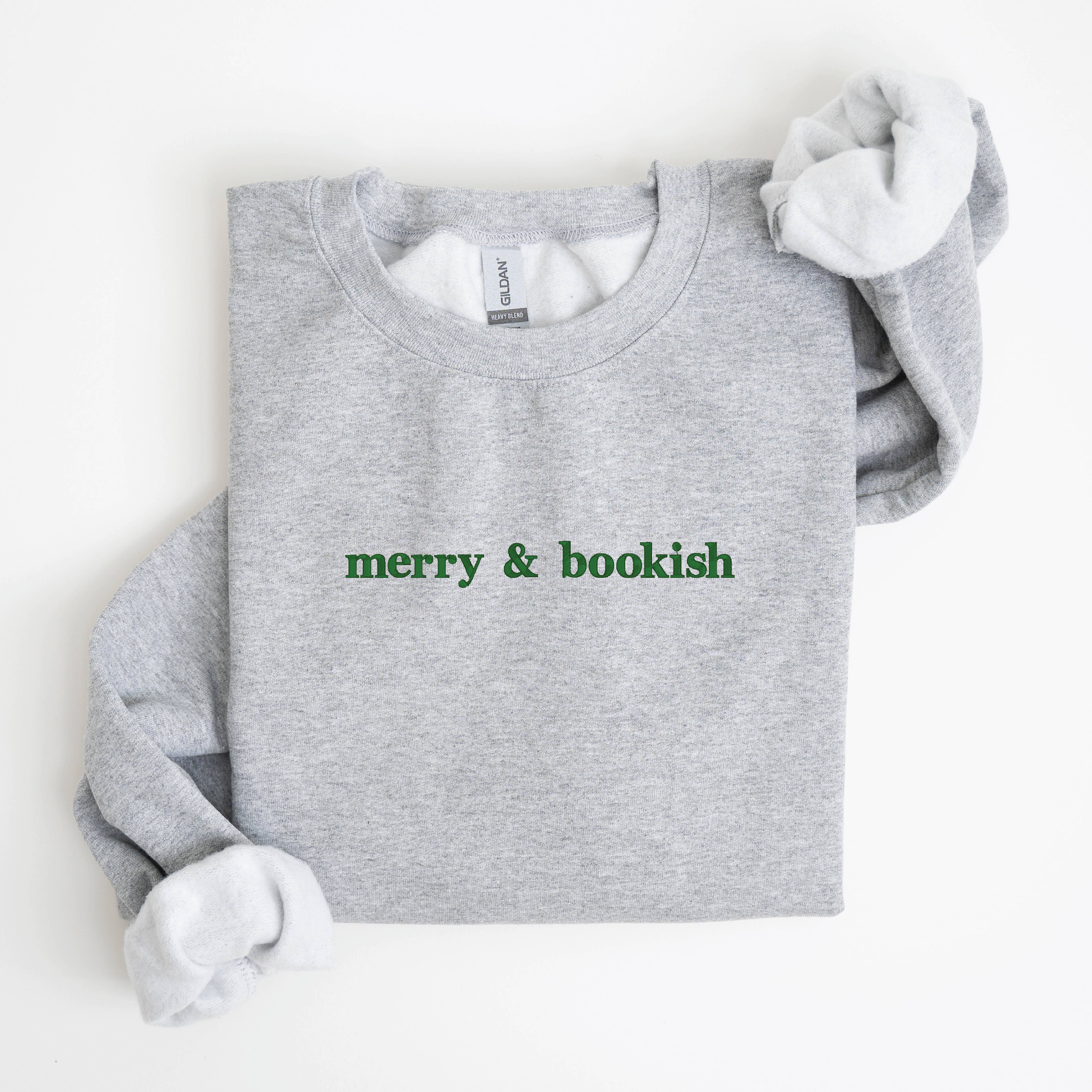 P E T I T R U E - Wholesale Sweatshirt - Women's - Merry & Bookish Embroidered Christmas Sweatshirt12