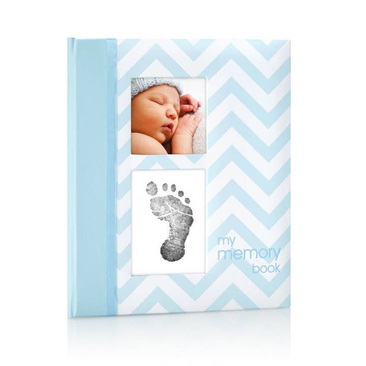 Pearhead - Wholesale Memory Book - Kids & Baby - Pearhead Chevron Baby Book - Blue