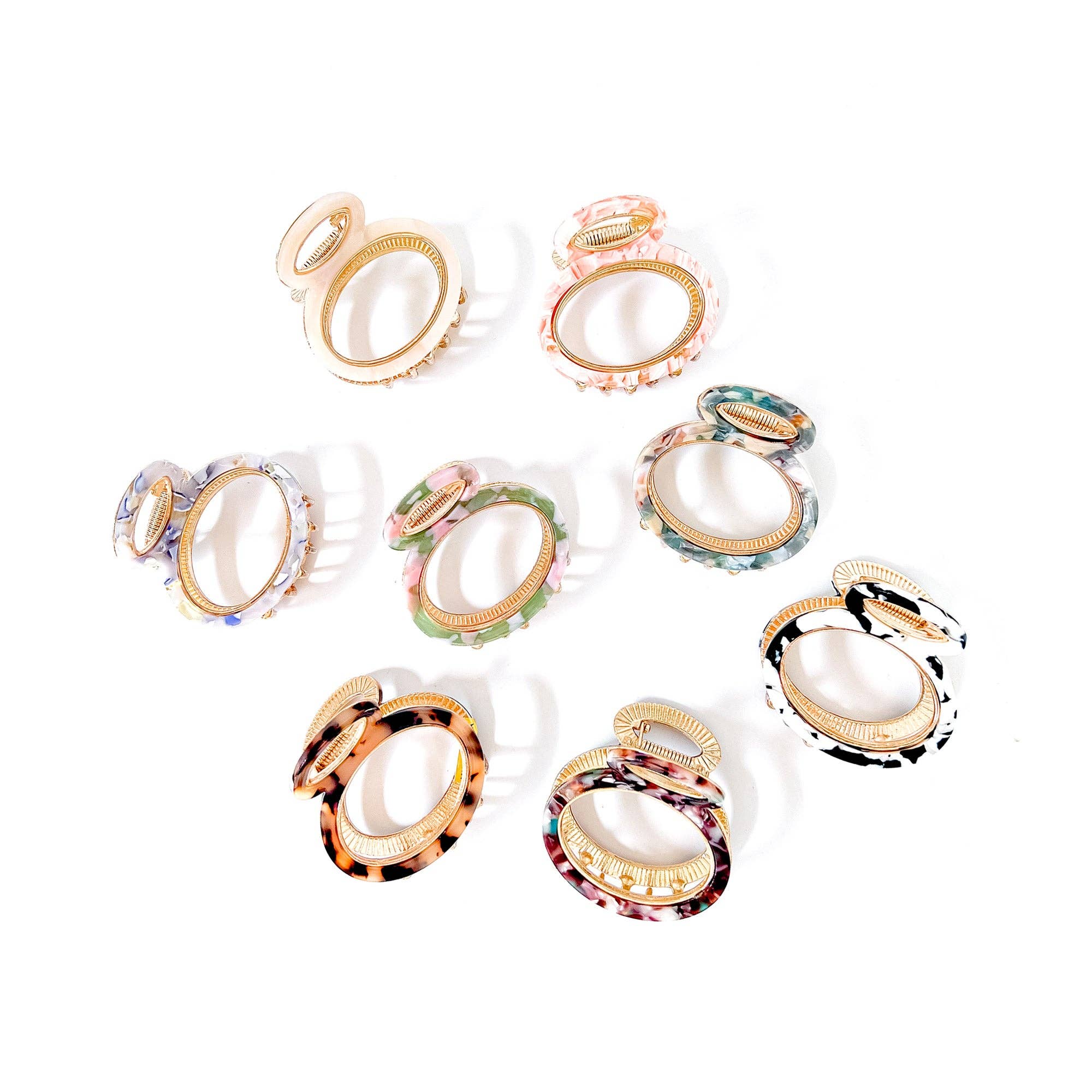 Shop by Alix – wholesale Hair clip – Women’s – Luxury Round Hair Claw Clips, Tortoise Gold Hair Accessories