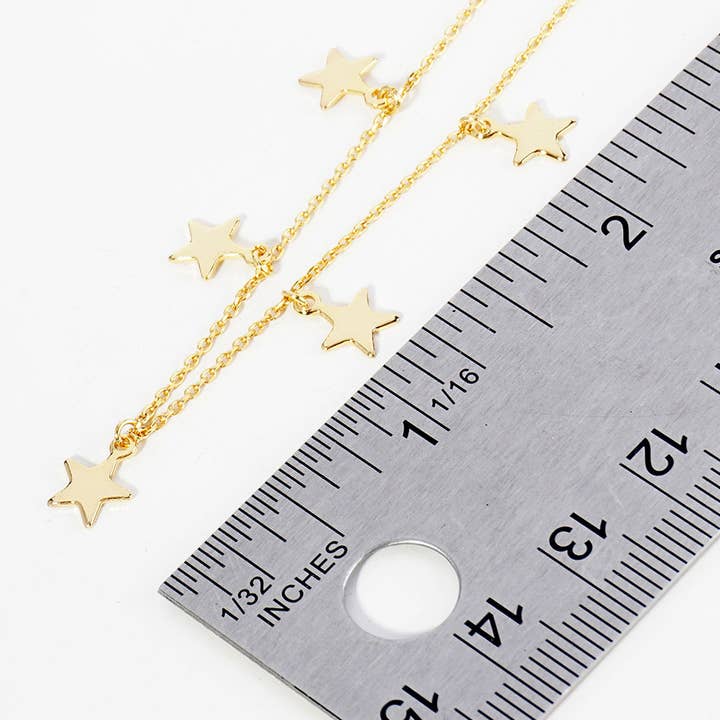 Sensibling Corp. - Wholesale Anklet - Gold Dipped Star Charm Station Anklet2