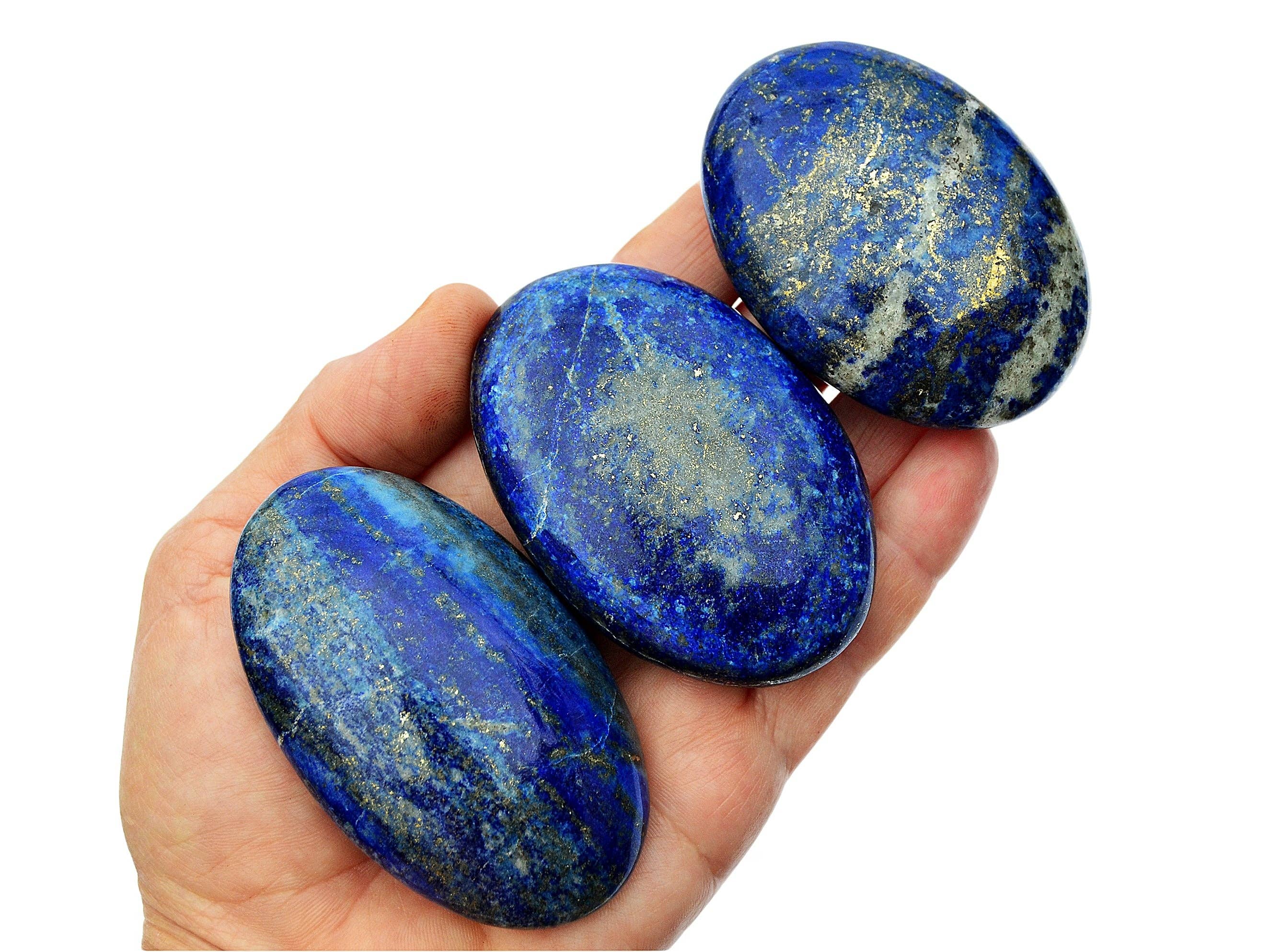 Kaia & Crystals – wholesale Andlig sten/kristall – Lapis lazuli handstenar (7–10 st) kvalitetsset, 45–80 mm5