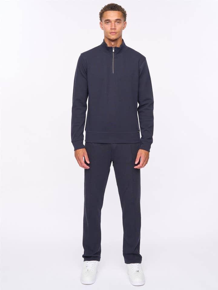 Slellmoore 1/4 Reißverschluss Hoodie & Optimus Combat Jogger Set Marineblau für den Großhandel von Duck and Cover