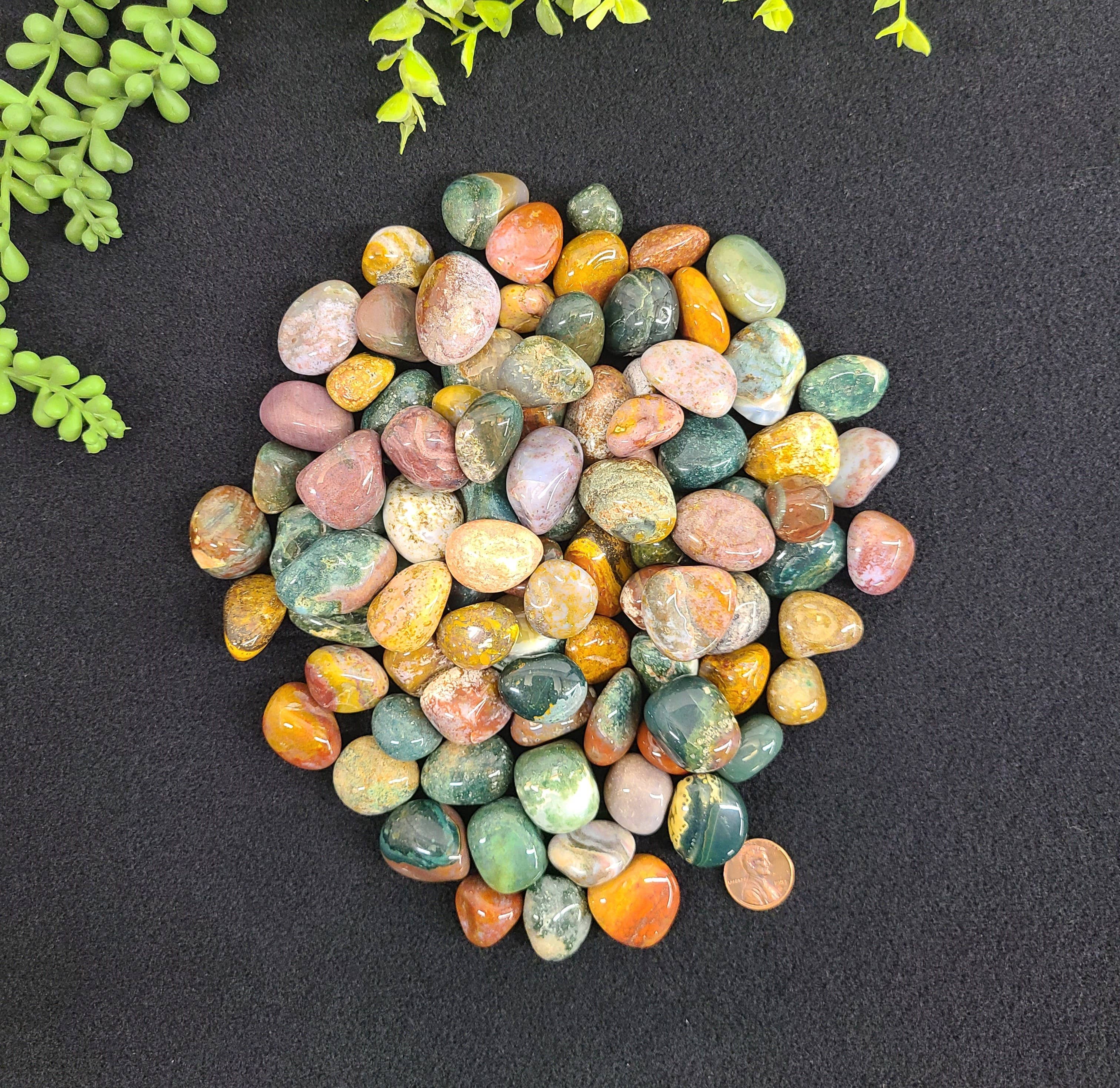 Meraki Gemstones - Wholesale Spiritual Stone/Crystal - Ocean Jasper Tumbled Stone (0.5kg/1.1lbs) 20-25mm2