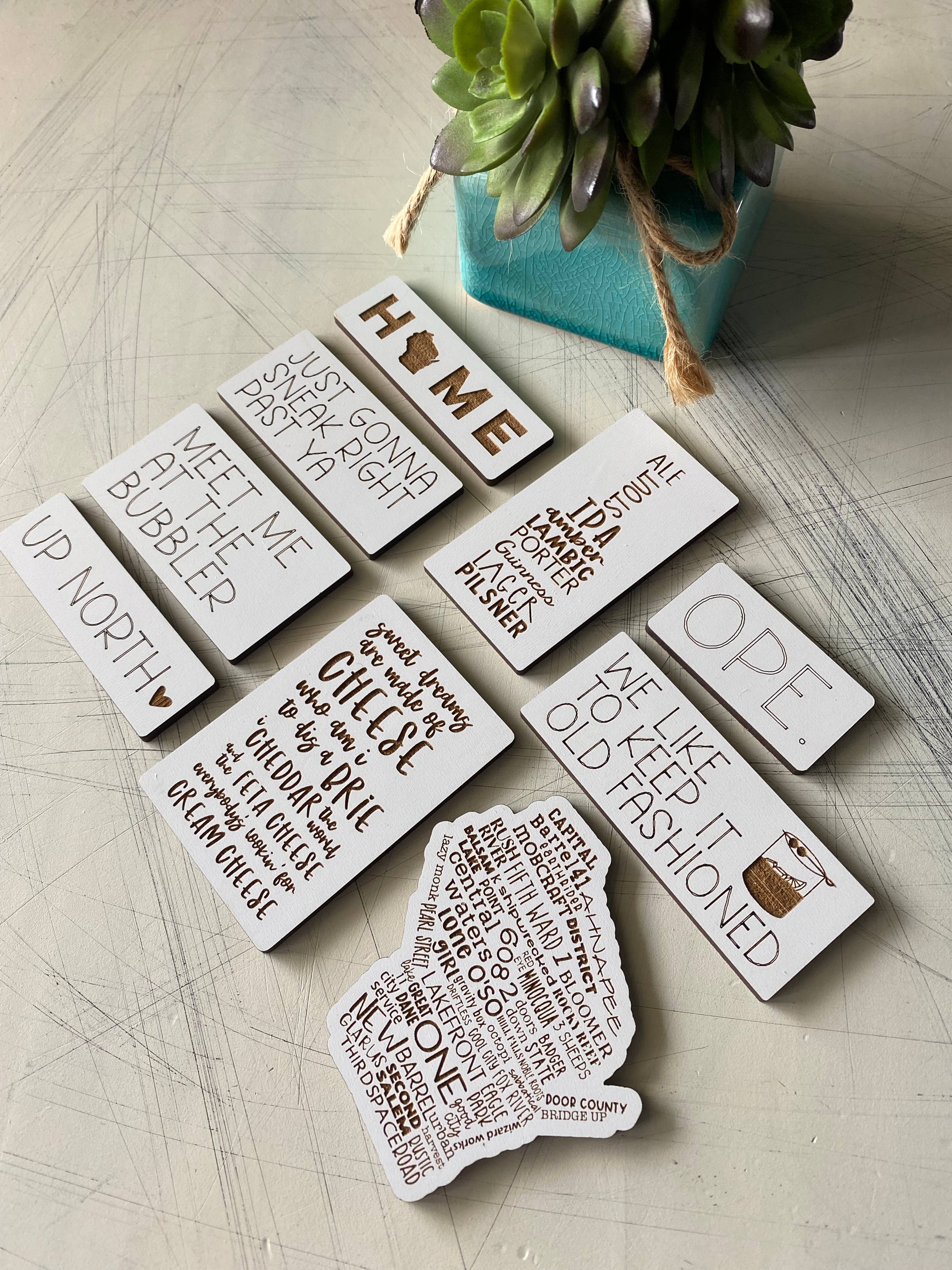 Novotny Designs - Wholesale Magnet - Wisconsin themed refrigerator magnet set2