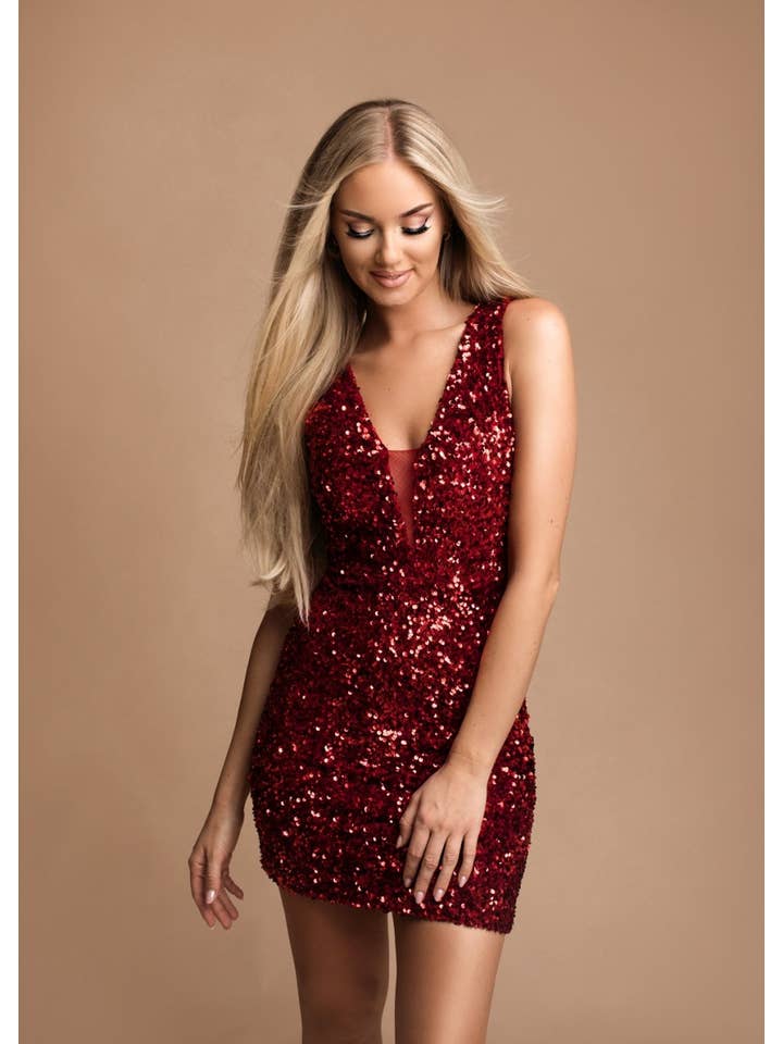Eva & Lola - Epsilonn - Wholesale Dress - Women's - HM2339 - Sequin short dress5