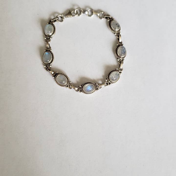 Natural Rainbow Moonstone Oval shape Bracelet for wholesale by GTG Gems Corp