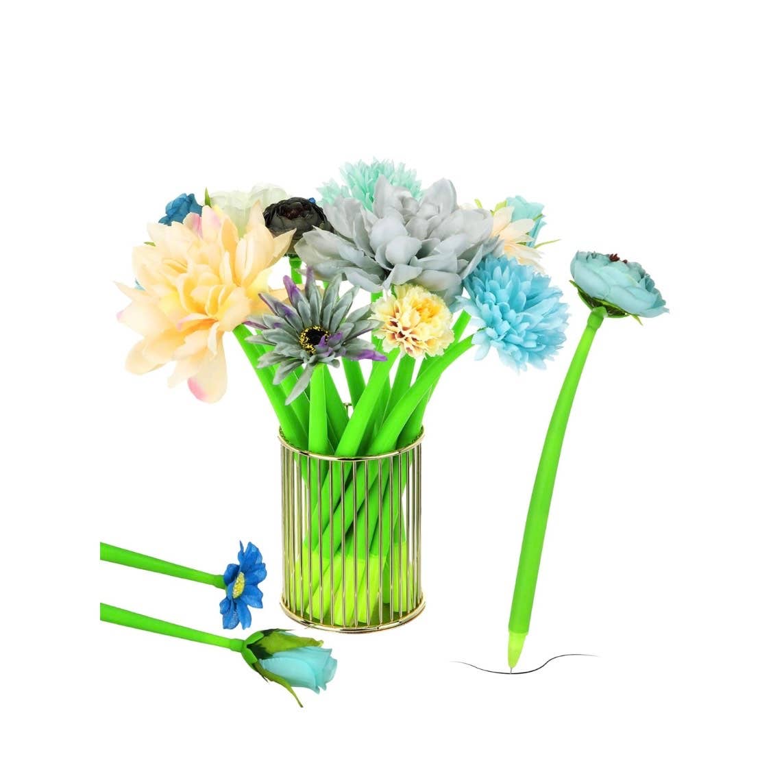 Cross and Crowns - Wholesale Pen - Flower bouquet gel ink pens0