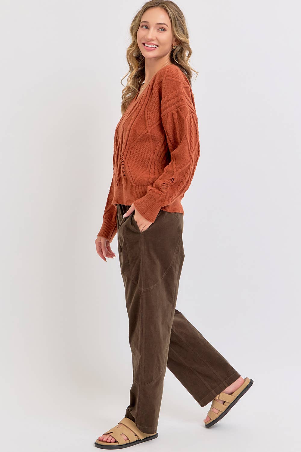 Sweet Lovely by Jen - Wholesale Pants - Women's - EASY CASUAL EVERYDAY PULL-ON RELAXED  CORDUROY PANTS 51