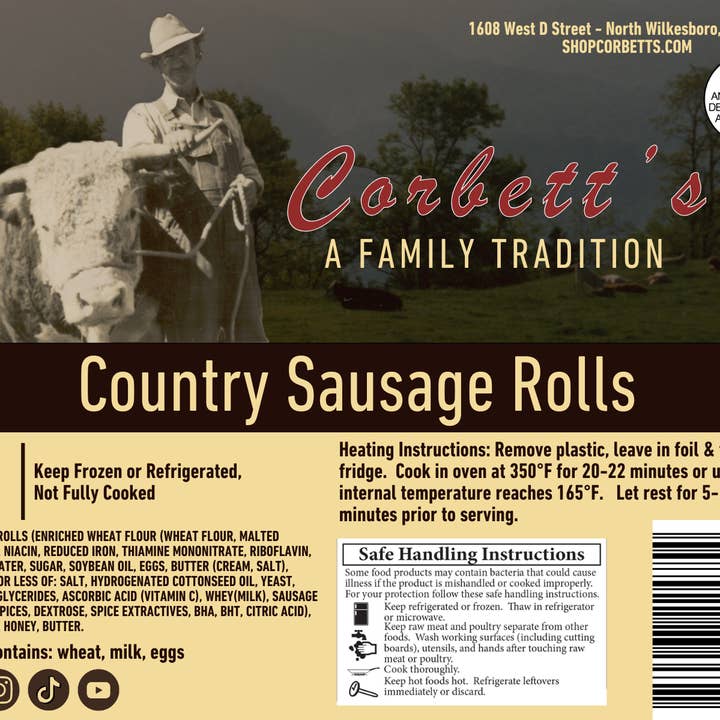 Country Sausage Rolls for wholesale by Corbett's Craft Meats