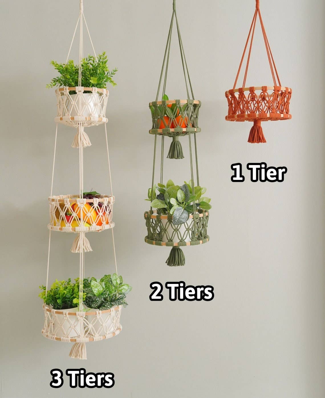 BeanDaikon - Vente Jardinière suspendue - Corbeille à fruits suspendue H963