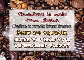 SJT Enterprises, Inc. - Wholesale Sign - Chocolate is made from beans. Coffee is made from beans.0
