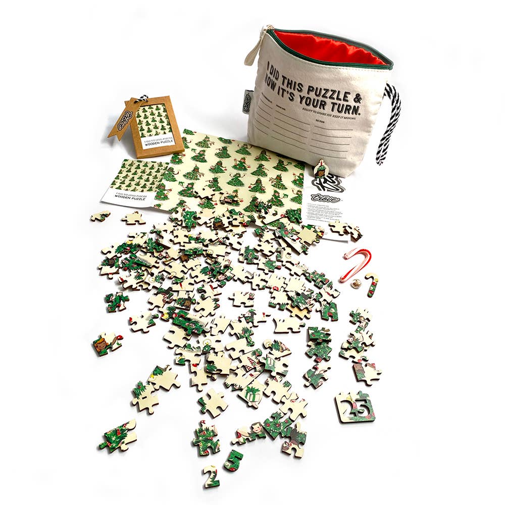 Trove - Wholesale Puzzle – Adult - Wooden Puzzle: Christmas Fairies in Pouch2