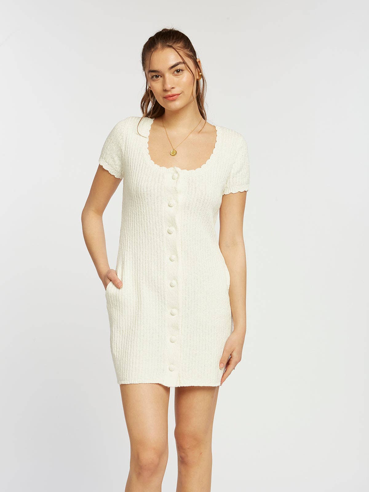 Weekend Los Angeles - Wholesale Dress - Women's - Short Sleeve Button Dress - TAWNY DRESS2