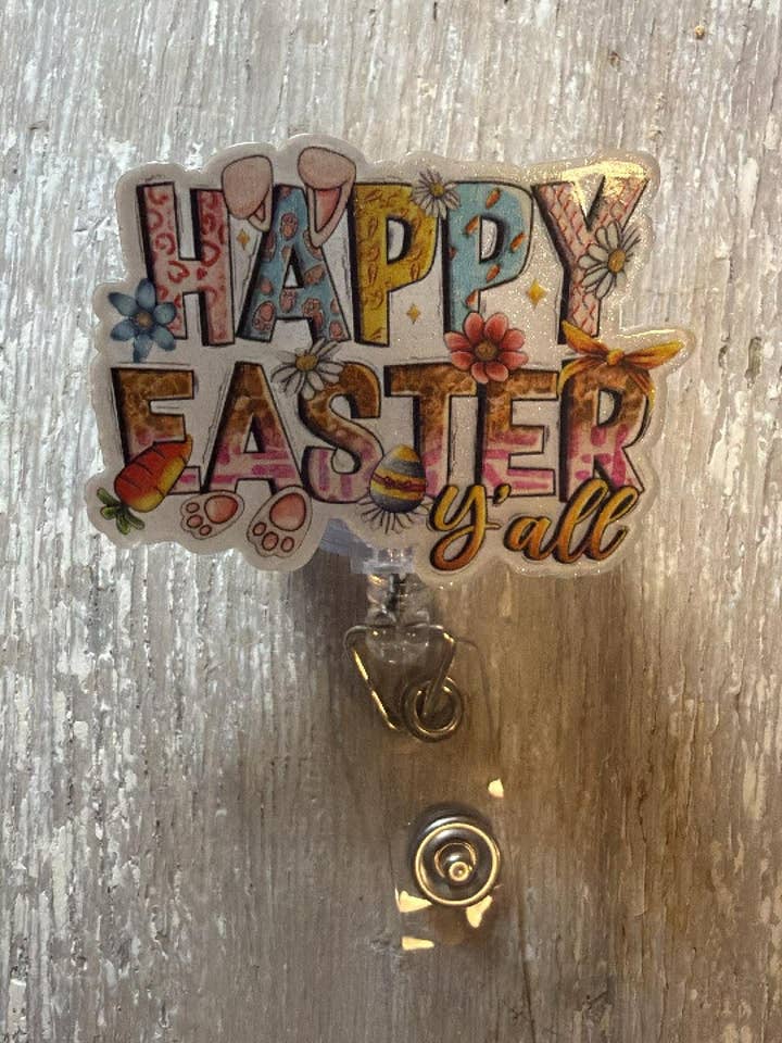 Badge ReeL Happy Easter Ya'll for wholesale by The Wild Poppy