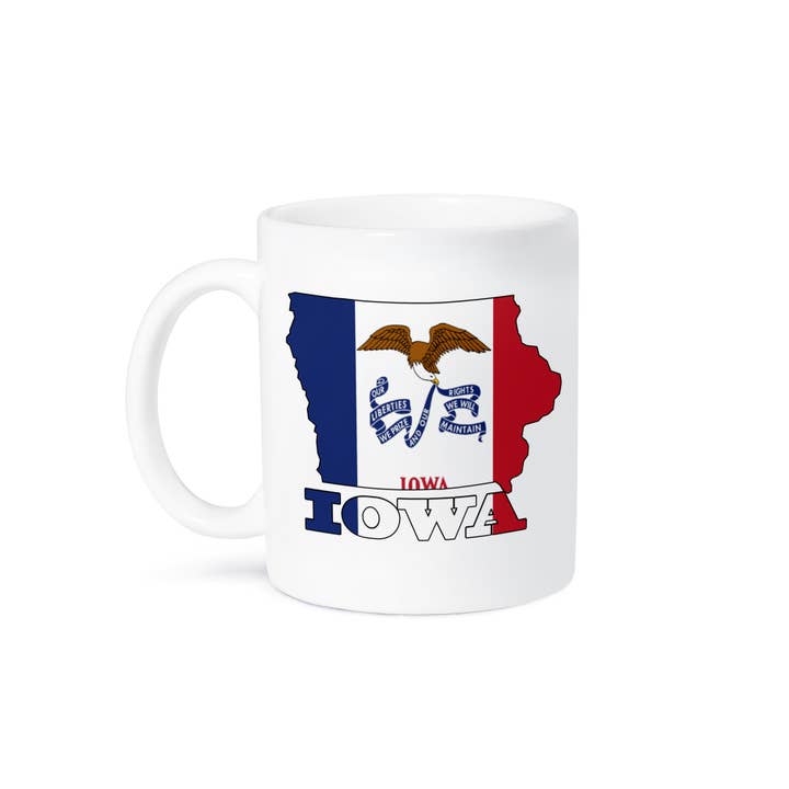 3dRose - Wholesale Coffee Mug - 3dRose, Iowa state flag in the outline map and letters for Iowa., Mug8