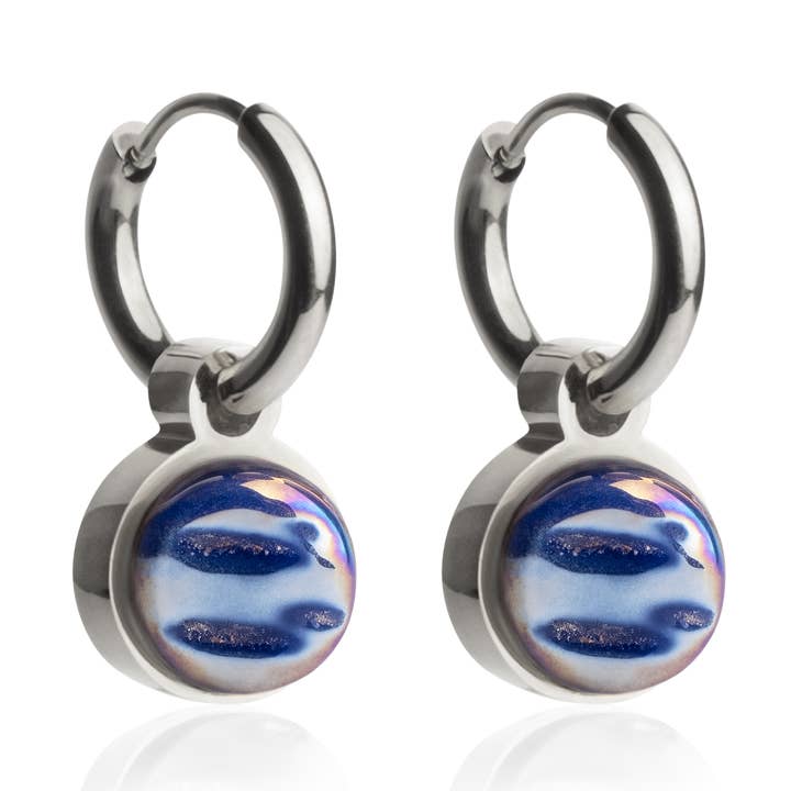 Mix & Match Creolen mit Anhänger • Silber/Nachtblau • 12 mm für den Großhandel von ALEXASCHA