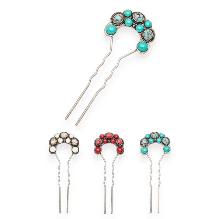 Western Stone Iconic Hair Stick for wholesale by LA Jewelry Plaza
