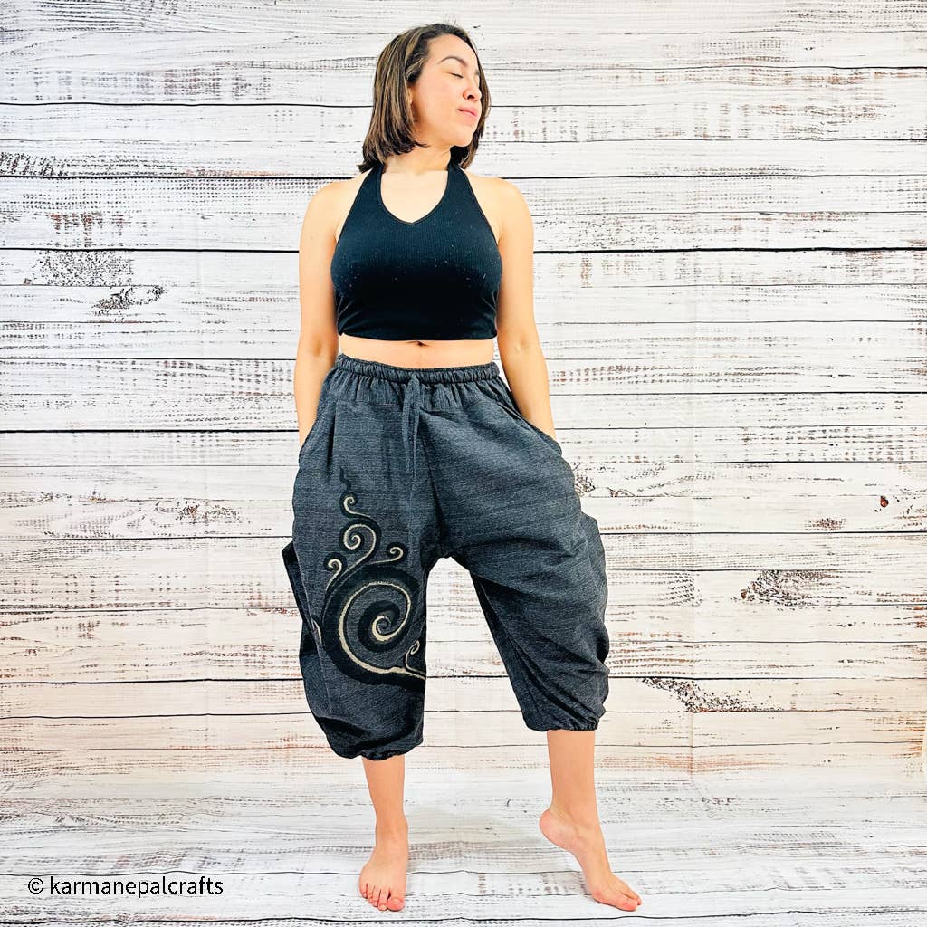 Karma Nepal Crafts – Großhandel Hose – Damen – Haremshose aus Baumwolle mit Spiralmuster1