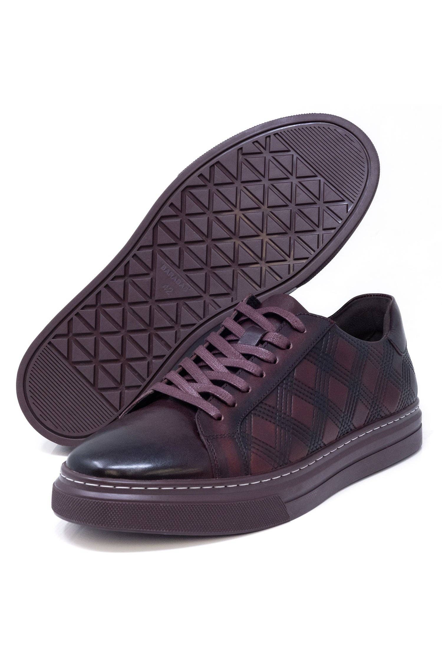 BARABAS - Wholesale Lifestyle Sneakers - Men's - Men's Checkered Lace-up Leather Sneakers 5SH0911