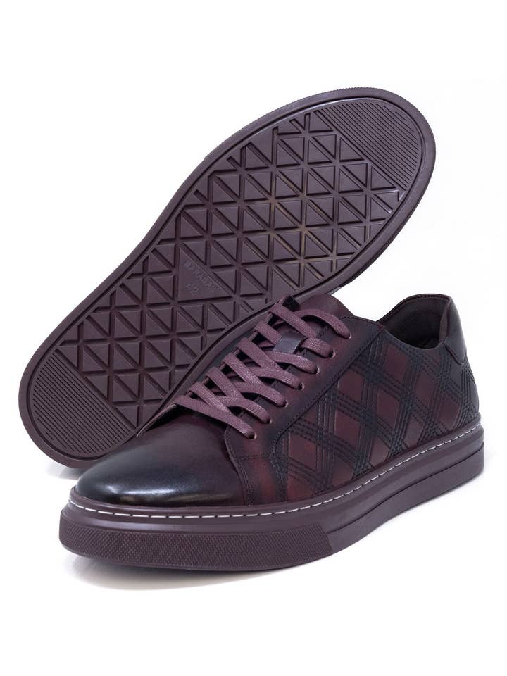 BARABAS - Wholesale Lifestyle Sneakers - Men's - Men's Checkered Lace-up Leather Sneakers 5SH0911