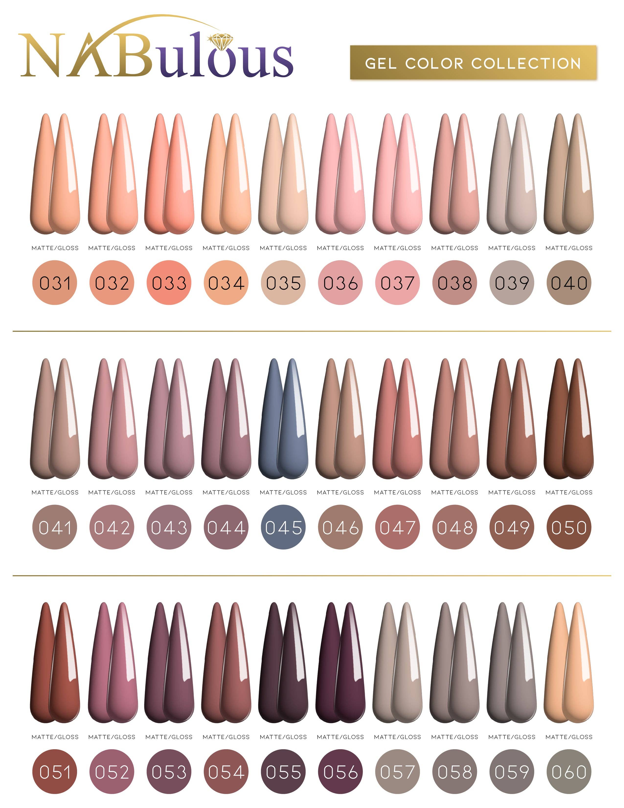 NABulous – wholesale Nagellack – Gellack Färger 1-90 | NaBulous2