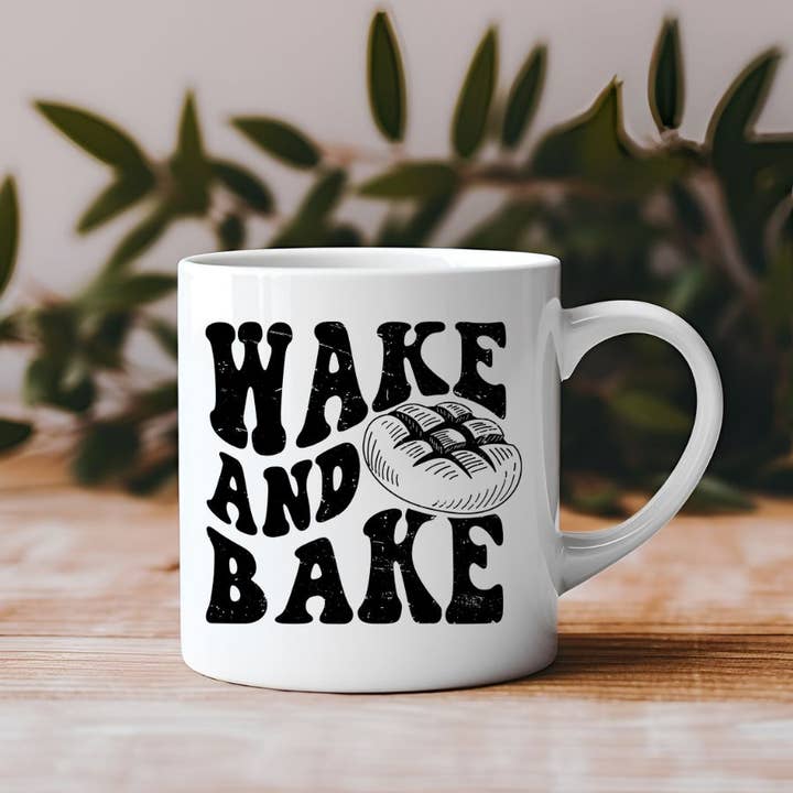Wake and Bake Bread Baking Pun 11 oz Coffee Mug for wholesale by Sister Ray
