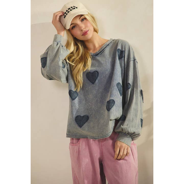 All Heart Mineral-wash Pullover for wholesale by IVE