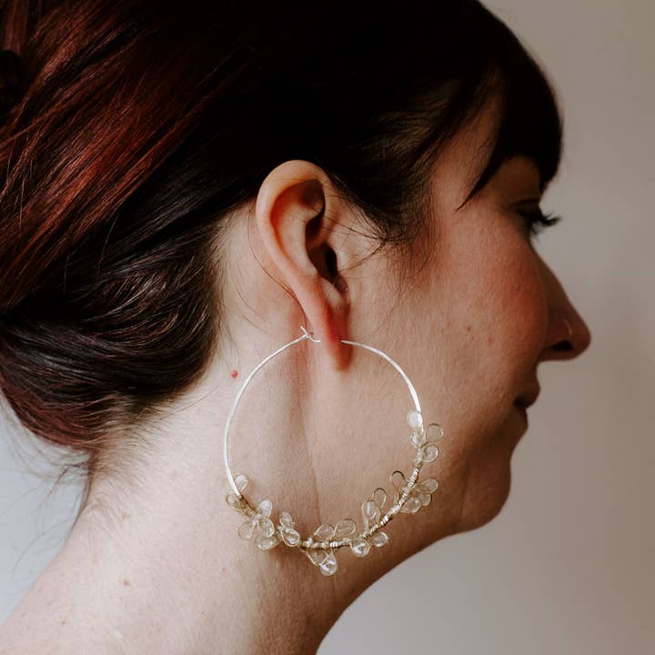 Cherry Blossom Hoops, Gold-Filled, Large for wholesale by Verso