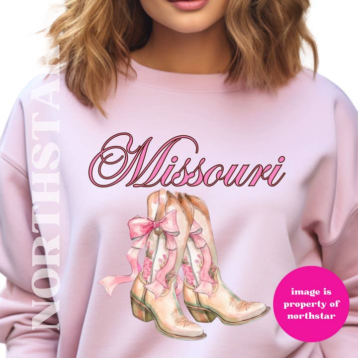 Missouri Cowgirl Boots Sweatshirt for wholesale by Northstar