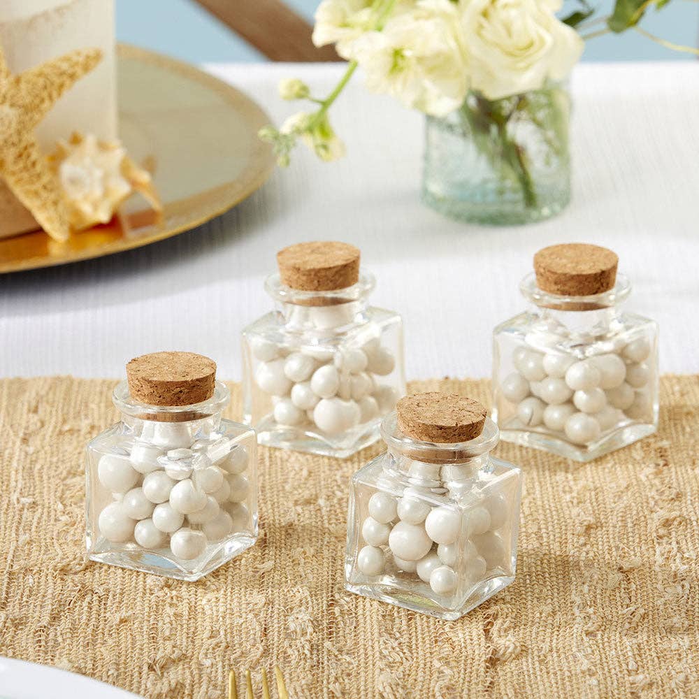 Kate Aspen - Vente Cadeaux pour invités - Petit pot à cadeaux carré en verre - DIY (lot de 18)5