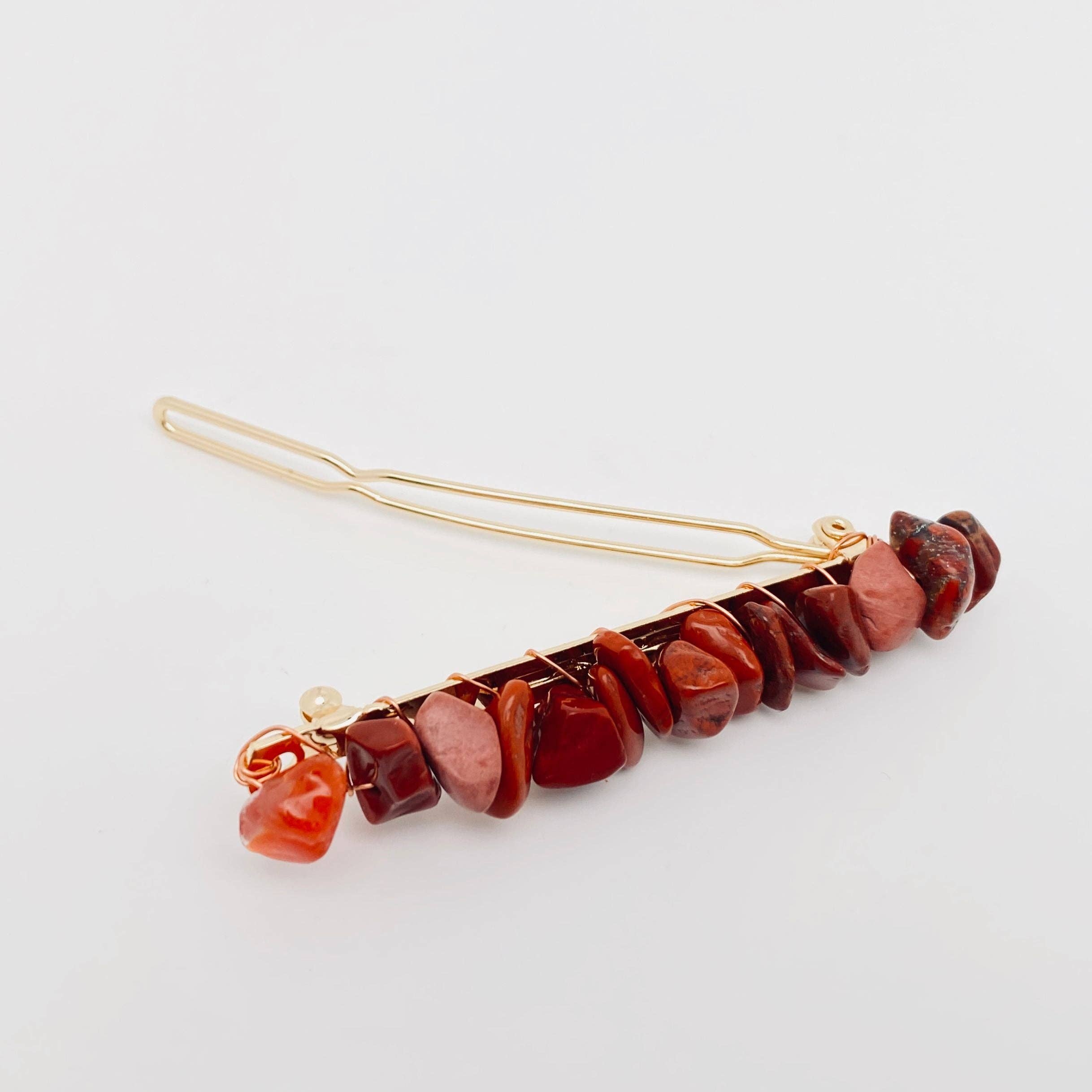 Mio Queena – Alfinete de cabelo por atacado – Presilha para cabelo feminina com cristais de pedra natural2