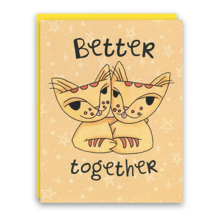 Better Together card for wholesale by Cat People Press